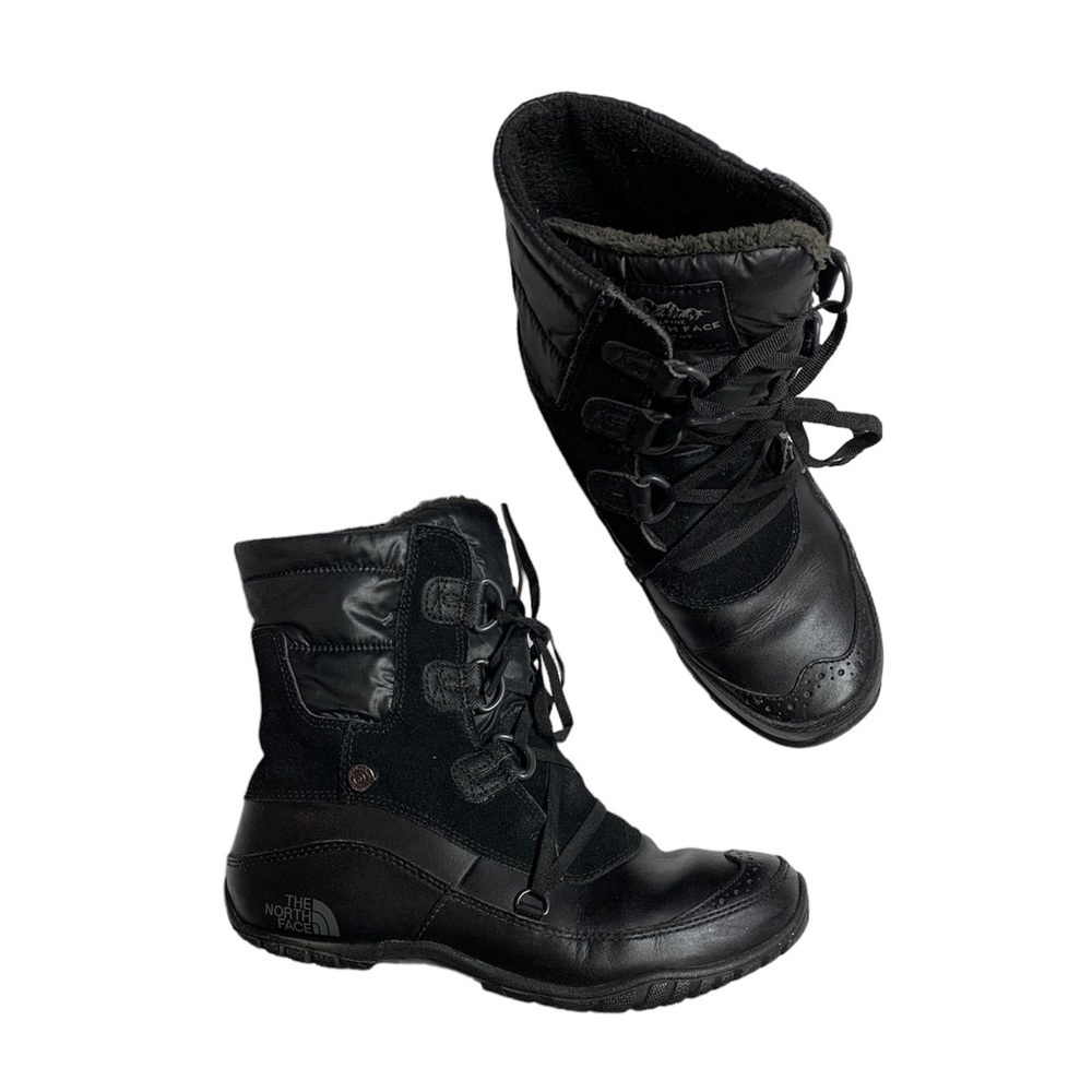 The North Face Primaloft size 6.5 lace up leather winter boots